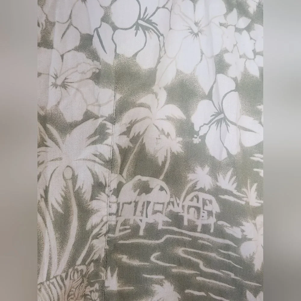 Vtg Erika XL 90s Hawaiian Tropical Print BeachTheme Button Down Women's Shirt